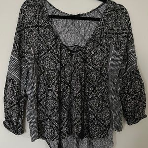 Black and white patterned top